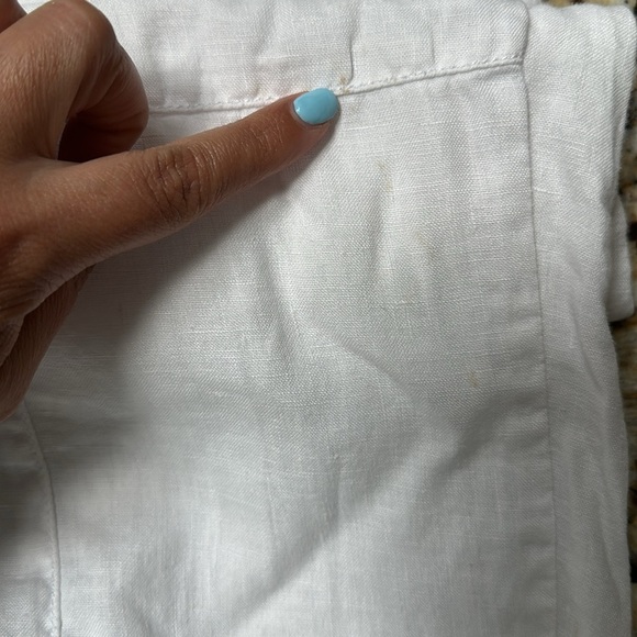 Eileen Fisher 100% Organic Linen Elastic Waist Pull On White Pants Women’s XL - Picture 13 of 16